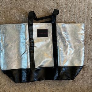Silver and Black Victorias Secret tote